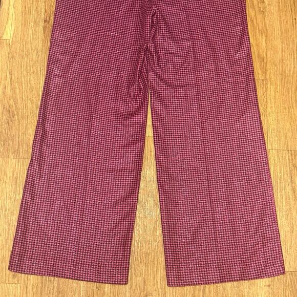 L’Agence Livvy Wool Blend Houndstooth Trouser in Metallic Pink and Black Size 18 - Picture 12 of 15